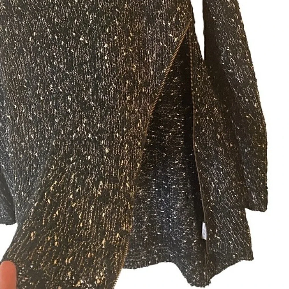 Katsumi by Anthropologie Knitted Asymmetrical Sweater Black White Size M/L